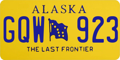 AK license plate GQW923