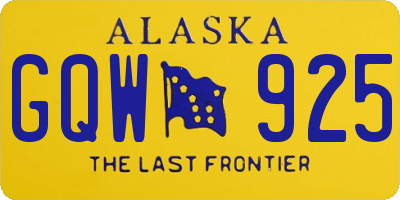 AK license plate GQW925
