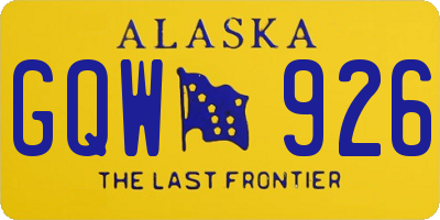AK license plate GQW926