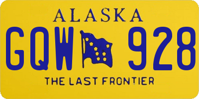 AK license plate GQW928
