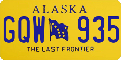 AK license plate GQW935