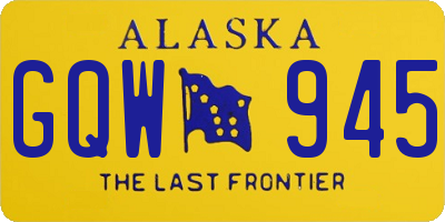 AK license plate GQW945