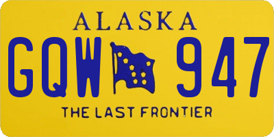 AK license plate GQW947