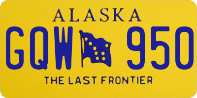 AK license plate GQW950