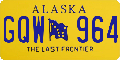 AK license plate GQW964