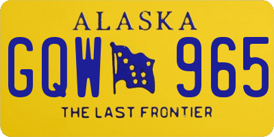 AK license plate GQW965