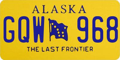 AK license plate GQW968
