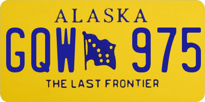AK license plate GQW975