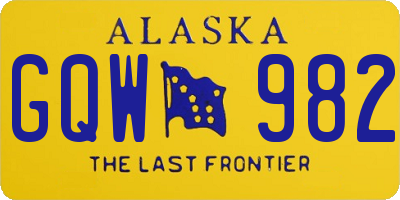 AK license plate GQW982