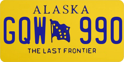AK license plate GQW990