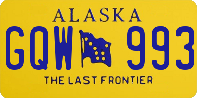 AK license plate GQW993
