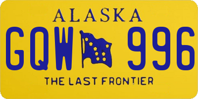 AK license plate GQW996