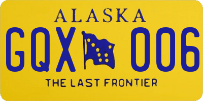 AK license plate GQX006
