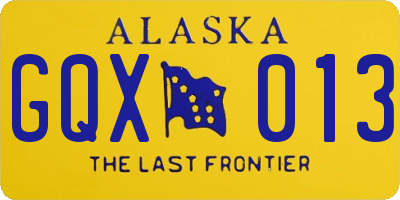 AK license plate GQX013
