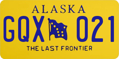 AK license plate GQX021