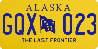 AK license plate GQX023