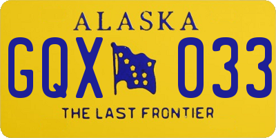 AK license plate GQX033