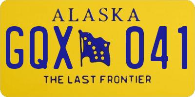 AK license plate GQX041