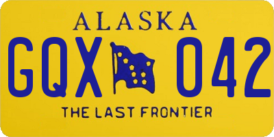 AK license plate GQX042