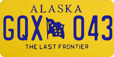 AK license plate GQX043
