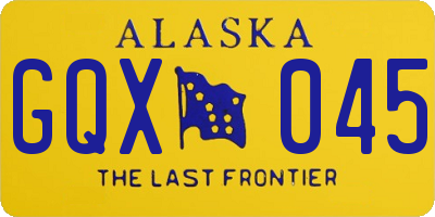 AK license plate GQX045