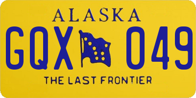 AK license plate GQX049