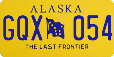 AK license plate GQX054