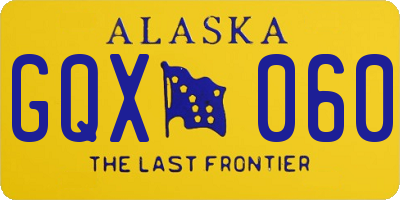 AK license plate GQX060