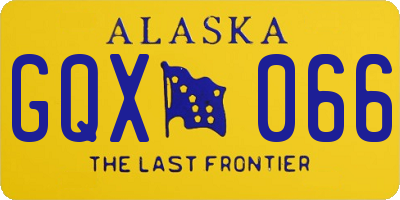 AK license plate GQX066