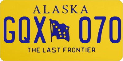 AK license plate GQX070