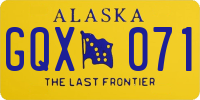 AK license plate GQX071