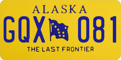 AK license plate GQX081
