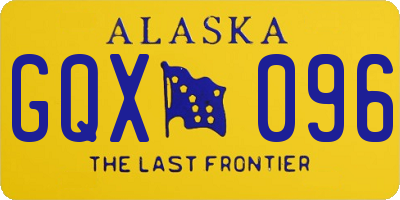 AK license plate GQX096
