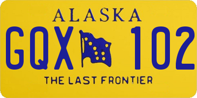 AK license plate GQX102