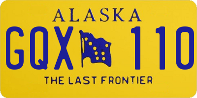 AK license plate GQX110