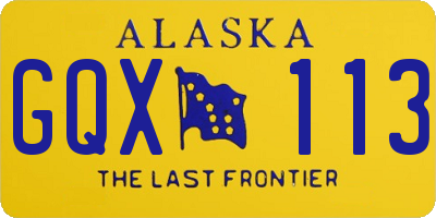 AK license plate GQX113