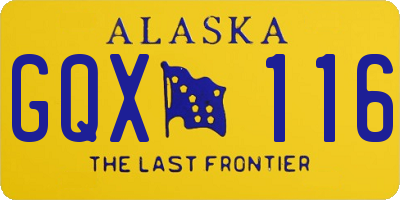 AK license plate GQX116
