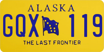 AK license plate GQX119