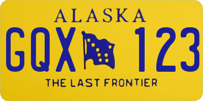 AK license plate GQX123