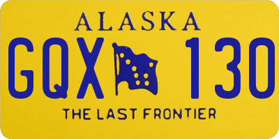 AK license plate GQX130