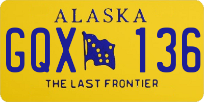 AK license plate GQX136