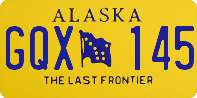 AK license plate GQX145