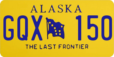 AK license plate GQX150