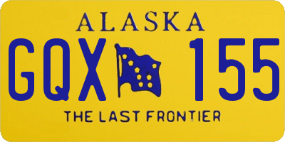 AK license plate GQX155