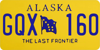 AK license plate GQX160