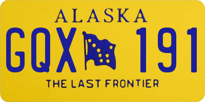 AK license plate GQX191