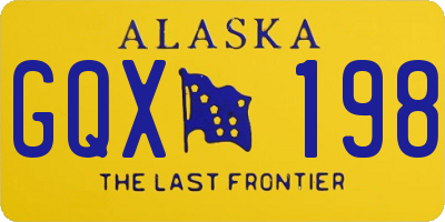 AK license plate GQX198