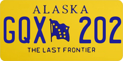 AK license plate GQX202