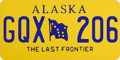 AK license plate GQX206