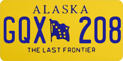 AK license plate GQX208